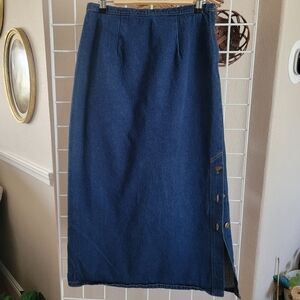 CMC Color Me Cotton Classic Blue Denim Skirt Sz L